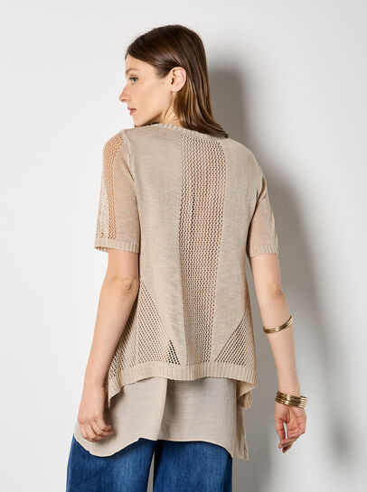 Pointelle Knit Layered Tunic Top