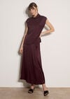 Satin A-Line Maxi Skirt, Purple, large