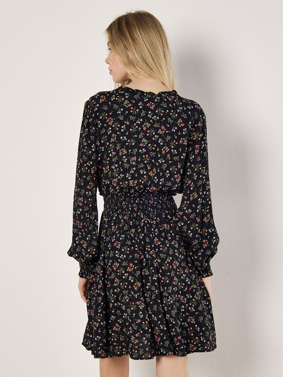 Ditsy Floral Mini Dress, Red, large