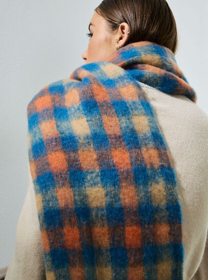 Gingham Check Soft Scarf