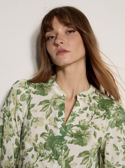 Floral Print Cotton Mini Dress