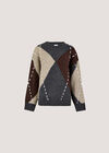 Argyle Diamond Colour Block Jumper, Dark Grey/Charcoal, large
