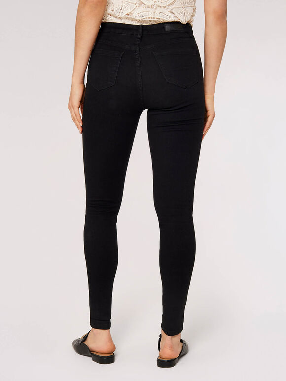 Mittelhohe skinny-jeans, schwarz, größe l