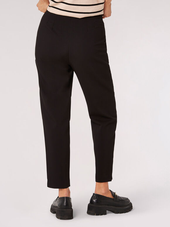 Pantalon ajusté à plis pincés, noir, grand