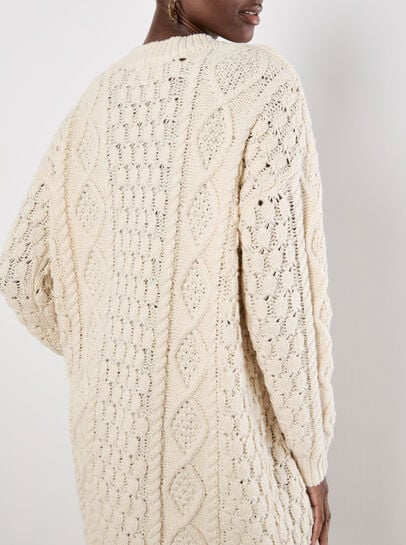 Cable Knit Oversized Jumper Mini Dress