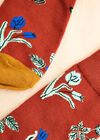 Floral Print Socks, Red, large