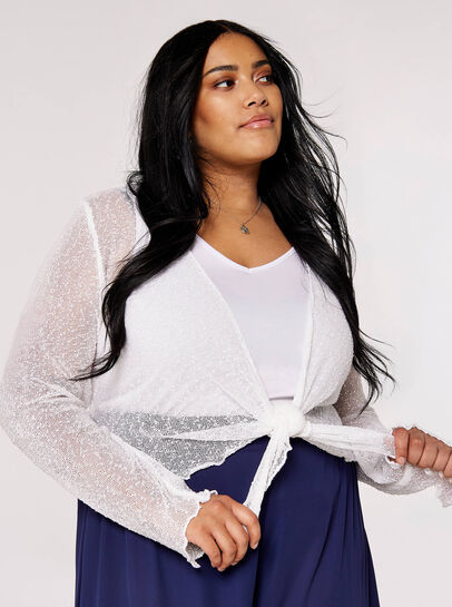 Curve Popcorn Knit Shrug