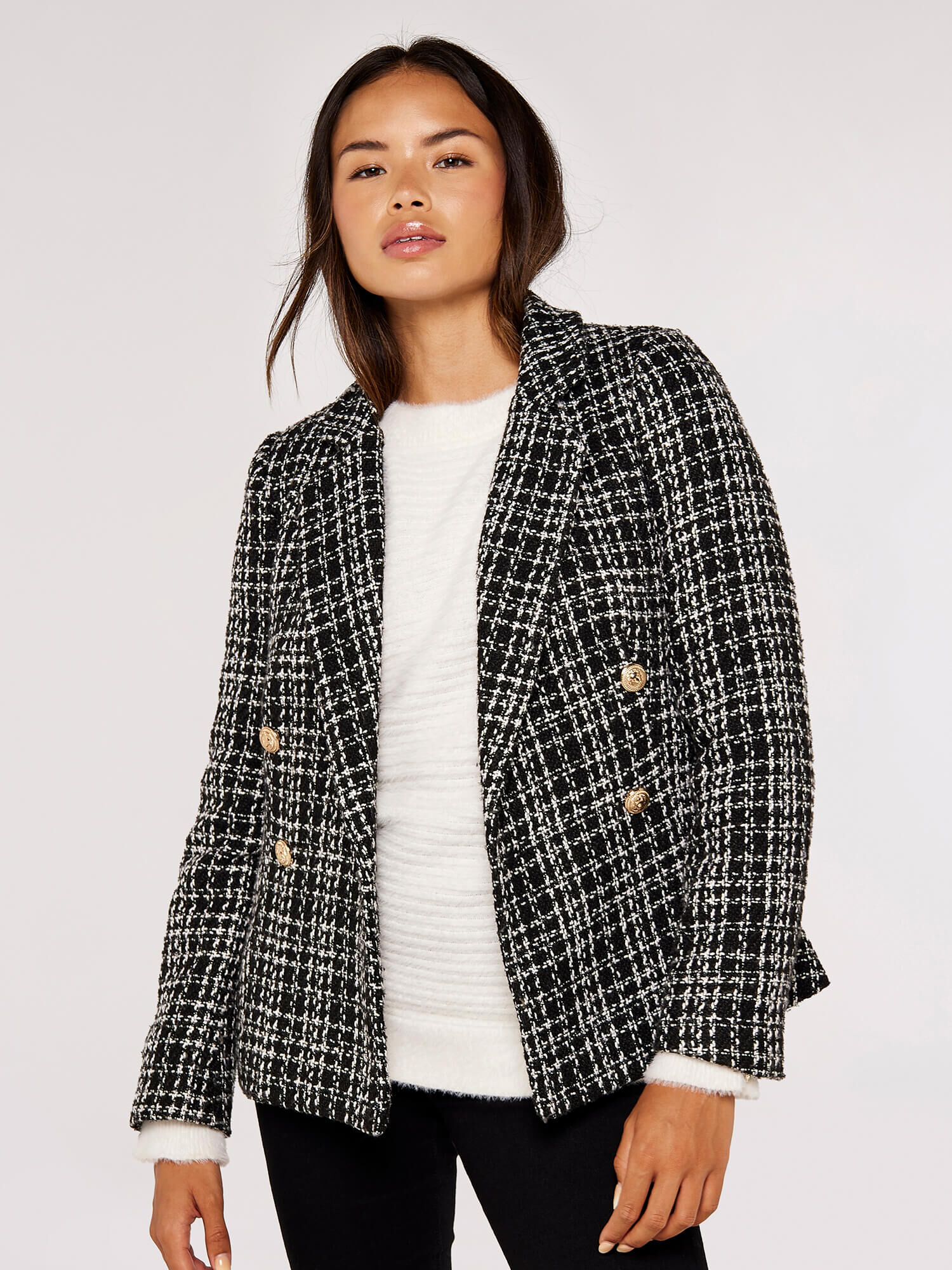 Black white store tweed jacket