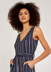 Stripe Pocket Jumpsuit, Navy, large