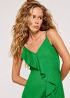 Ruffle Camisole Midi Dress, Green, large