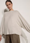 Soft Oversized Batwing Jumper, Stone, large