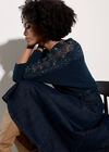 Lace Rhinestone Embellished Jumper, Teal, large