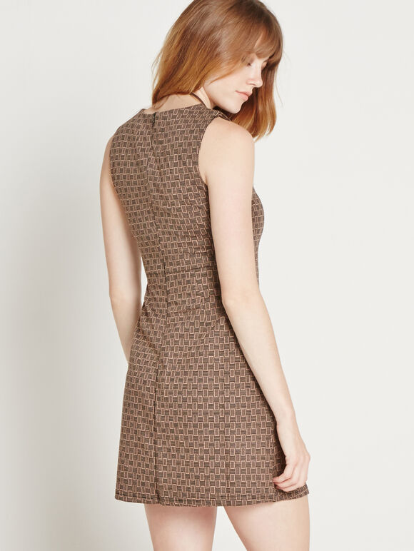 Retro Wrap Dress, Stone, large