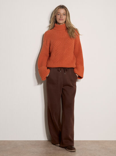 Chunky Knit Roll Neck Jumper