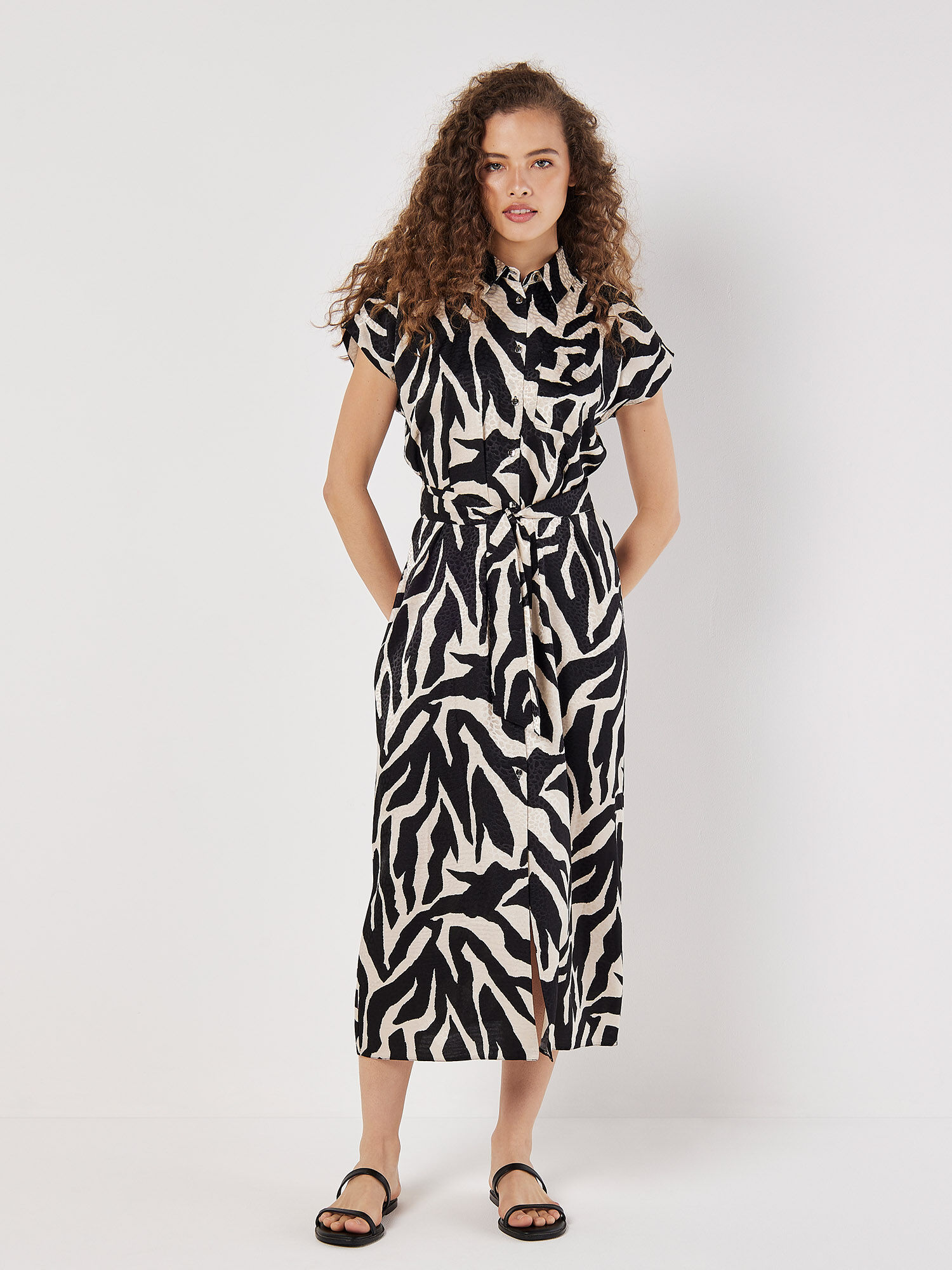Satin zebra dress top