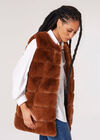 Soft Touch Faux Fur Gilet, Rust, large