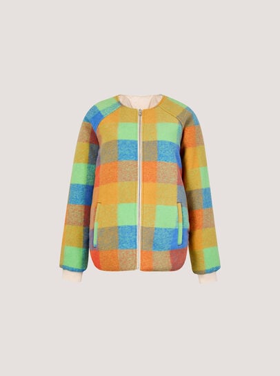 Reversible Check Fleece Quilted Jacket
