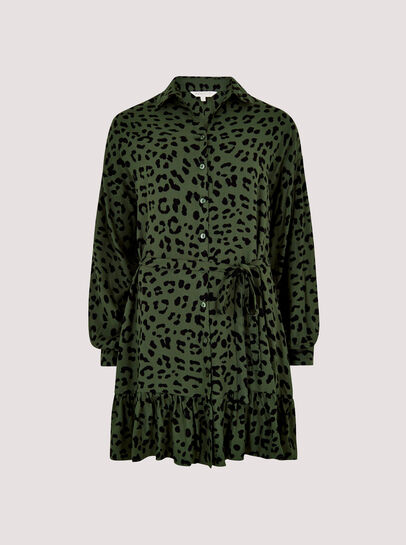 Leopard Print Shirt Mini Dress