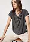 Short Sleeve Jersey Sparkle Top, Black, large