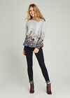 Autumnal Meadow Border Top, Pink, large