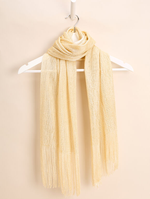 Lightweight Metallic Summer Pashmina, Gold, large