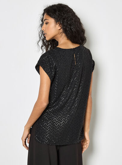 Shimmer Chevron Chiffon Top