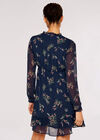Floral Ruffle Mini Dress, Navy, large