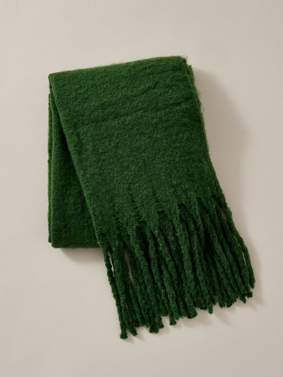 Boucle Soft Scarf, Green, large