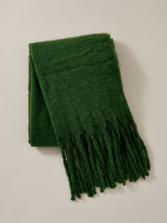 Weicher Schal aus Bouclé, Grün, groß