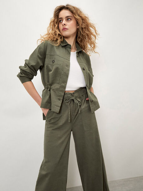 Paper Bag Waist Wide Leg Trousers