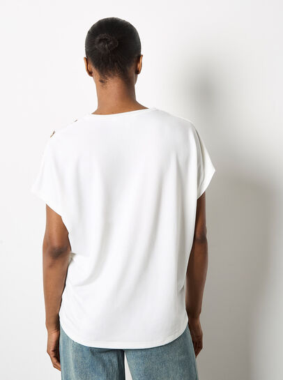 Decorative Button Jersey T-Shirt