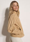 Cotton Funnel Neck Jacket, Stone, large