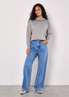 Sequin Embellished Jumper, Light Grey / Silver, large