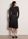 Multi Stripe Knitted Midi Dress, Black, large