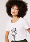 Abstract Flower Tee, White, large