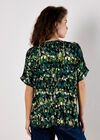 Abstract Brushstroke Woven Top, Green, large