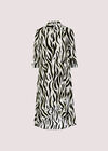 Zebra Oversized Shirt Mini Dress, Cream, large