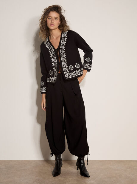 Wide-Leg Balloon Trousers