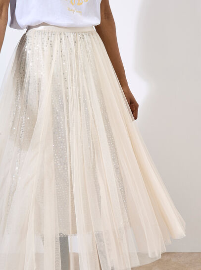 Sequin Tulle Midaxi Skirt