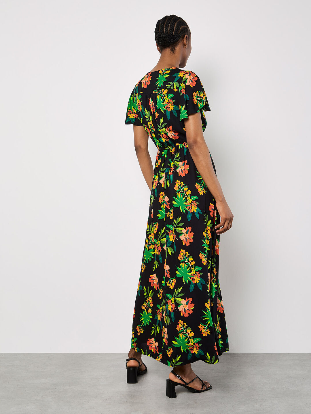 Tropical Print Wrap Maxi Dress | Apricot Clothing