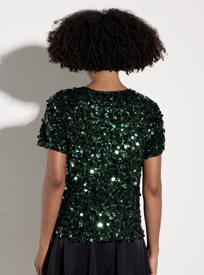 Multi Sequin Boxy Top
