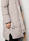 Longline Padded Puffer Coat, Stone, large