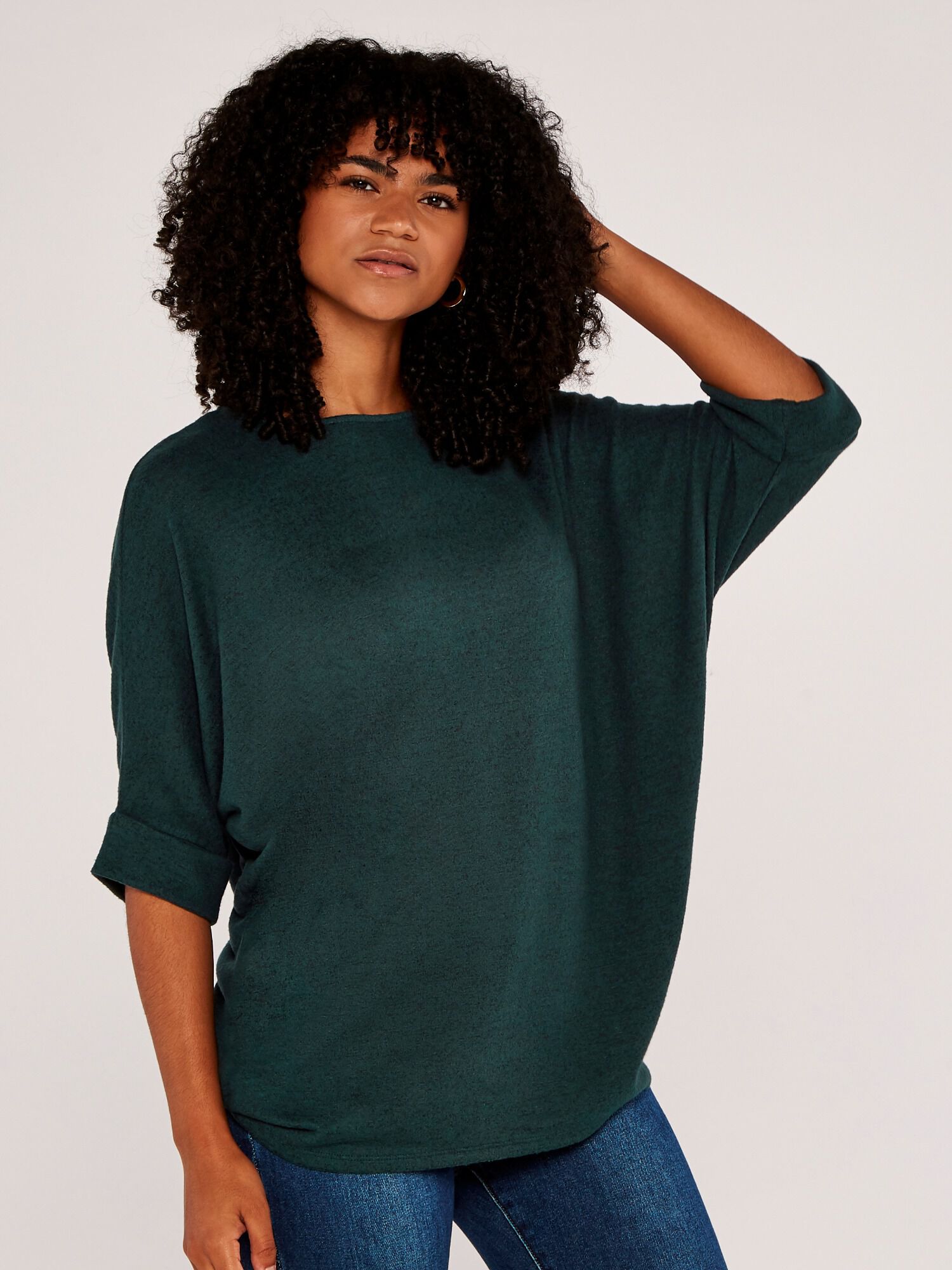Soft Touch Batwing Top Apricot Clothing