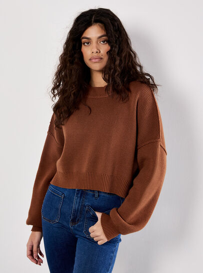 Ribbed Knit Cropped Jumper