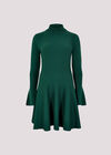 Bell Sleeve Knitted Skater Mini Dress, Green, large