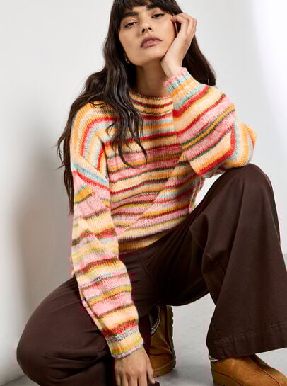 Multicoloured Stripe Soft Jumper