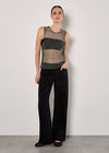 Diamante Mesh Sleeveless Top, Black, large