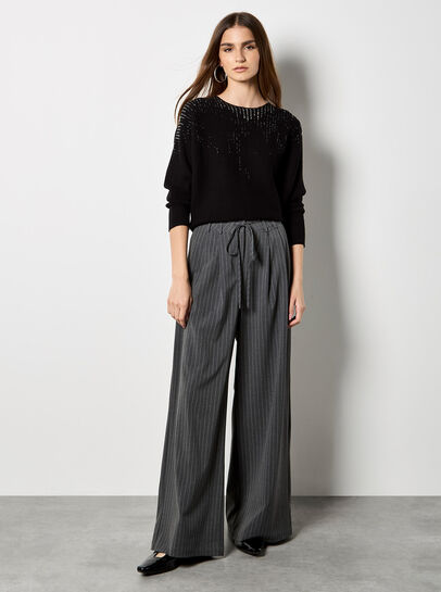 Rhinestone Embellished Batwing Jumper