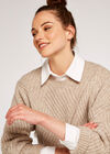 Diamond Knit Jumper, Stone, large