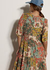Bloom Patchwork Tiered Dress, Khaki, large